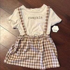 Kids Matching Set in Cream and Brown